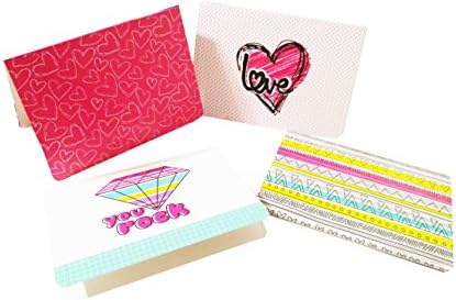 Set of 4 Mini Vibrant Assorted Post Cards- Blank Inside (57251)