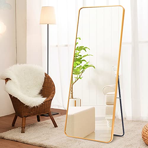 LOIGYUR Full Length Floor Mirror, Large Gold Floor Mirror 67 x 20 Inch