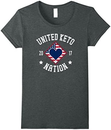 Womens Patriotic Keto Diet T-Shirt - Perfect for Low-Carb High-Fat Large Dark Heather