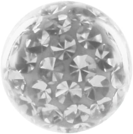 eeddoo® Piercing Screw Ball with Epoxy Crystals I I 13 colours, 6 sizes I Body Jewellery Replacement Ball for Horseshoes, Labret