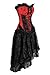 Killreal Women's Gorgeous Theme Party Gothic Steampunk Masquerade Halloween Costume Corset Skirt Set Red/Black X-Large
