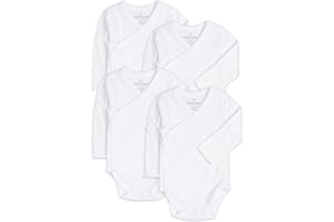 GOOBIE BABY Baby Side Snap Bodysuit Set, 100% Cotton Boy Girl Unisex Kimono Onesie, 4 Pack