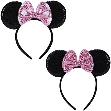 Sequined Mouse Ears Visor Hat, Adjustable Sun Visor for Theme Parks Amazon.com: Adult Size Mouse Ears Visors for Women  main image 2