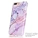 BAISRKE iPhone 7 Plus Case, Purple Pink Marble Design Slim Flexible Soft Silicone Bumper Shockproof Gel TPU Rubber Glossy Skin Cover Case for iPhone 7 Plus & iPhone 8 Plus