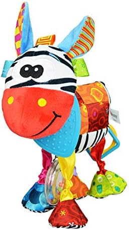 Stroller Pendant Toys Plush Baby Animals Multi Sensory Activity Toy Mobile Baby rattles Toys (Horse)