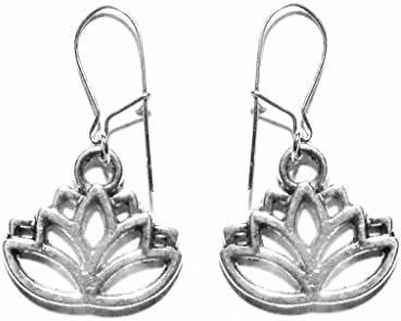 Lotus Flower Charm Love Zen Gift Reiki Buddha Life Creation Yoga Dangle Earrings