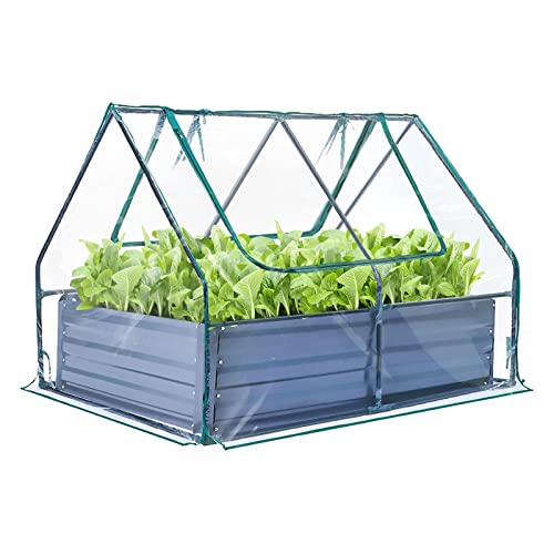 Raised Garden Bed with Durable Plastic Cover Portable and Sturdy