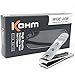 Kohm Curved Blade Edge Nail Clipper with Nail File (Swing Out), SS Wide Jaw Toenail Clippers for Thick Nails, Large Nail Clippers for Men, Seniors, Women
