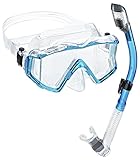 Phantom Aquatics Panoramic Scuba Mask Snorkel Set, Aqua