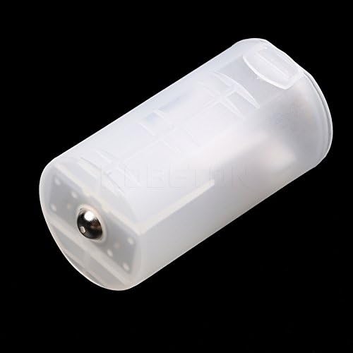 Tehner(TM) 2pcs White Plastic AA to D Size Cell Battery Conversion Adapter Switcher Converter Case Box Wholesale
