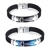 JINGCI Stainless Steel Bracelet for boys and men (2 PCS)
