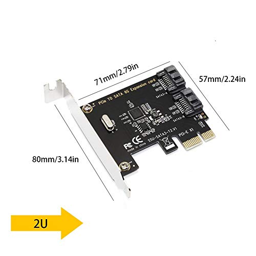 Per PCI Express SATA 3.0 Controller Card 2 Port PCIe to SATA III 6GB/s Internal Adapter Converter for Desktop PC,PCI-E to SATA 3.0 Disk Array Card HardÂ DriveÂ ExpansionÂ CardÂ 
