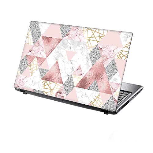 TaylorHe 13-14 inch (34cm x 23.5cm) Laptop Skin Vinyl Decal MADE IN BRITAIN Pink Glitters Marble Metal