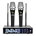 GEARDON Rechargeable Wireless Microphone System, 200 Channel UHF Cordless Mic Set Long Distance 250Ft Mute Function for Church,Karaoke,Party