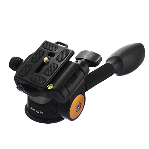 GkGk G06 Tripod Pan Head, 360 Degrees Smooth Rotation Hydraulic Damping