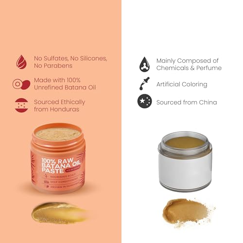 LBOYLOVE® Raw Batana Oil for Hair Growth - 100% Pure, Organic 4oz Batana from Honduras for Thick and Strong Natural Hair - Dr. Sebi Unrefined Cold Pressed Cosmetic Scalp Mask Gifts for Women