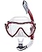 WATER FOXY Snorkel Set with Diving mask and Dry Snorkel - Single Lens Swim mask with Anti-Fog Protection and Tube with Purge Valve Anti-Splash Guard for Kid, Youth and Adult Divers