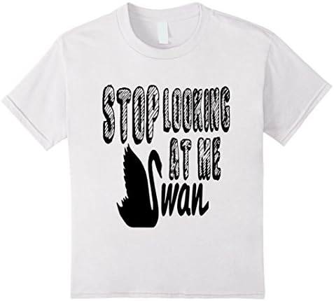 unisex-child Stop looking at me swan Tshirt 10 White
