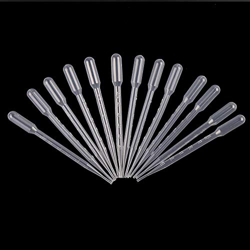 FINGOOO 25PCS Plastic Transfer Pipettes Disposable Plastic Transfer Pipettes Makeup Tool with Essential Oils Dropper for Lab and Makeup