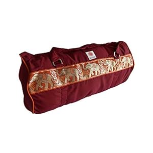 Deluxe Yoga Kit Bag, Elephant Border – dark cherry