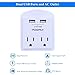 Outlet Extender USB Wall Charger - POWRUI Multi Plug Wall Outlet Splitter with 2-Outlet and 2 USB Ports, Non Surge Protector for Cruise Ship Essentials, White, ETL Listed，2Pack
