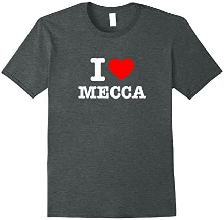 Mens I Love Mecca T-Shirt - I Heart Mecca Shirt 3XL Dark Heather
