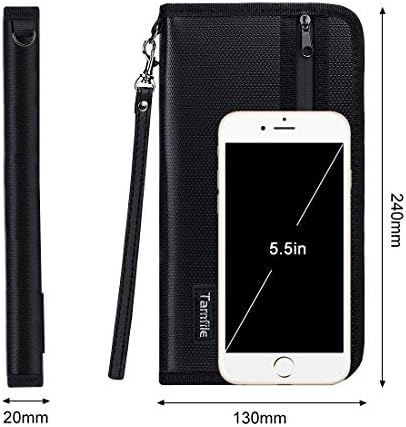 Passport Holder RFID Travel Wallet Waterproof & Fireproof Tickets Itinerary Document Organizer with Zipper/Strap for Woman & Man & Family Fit 5 Passports 5 Passport Holder RFID Travel Wallet Waterproof & Fireproof Tickets Itinerary Document Organizer with Zipper/Strap for Woman & Man & Family Fit 5 Passports