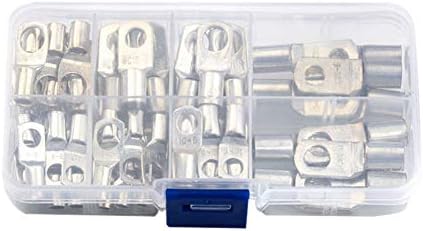 Symboat 60Pcs SC Series Bare Terminals Tinned Copper Lug Ring Copper Tube Seal Wire Connectors Terminals Kits