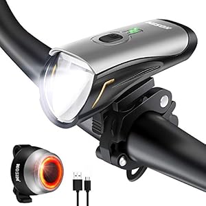 Hosim Rechargeable Bicycle Lights 500LM, Bike Lights with Smart Sensor, Run Time 10+ Hours Waterproof Cycle Lamp for…