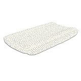 White Baby Changing Pad Cover with Gold Confetti Dots by The Peanut Shell
