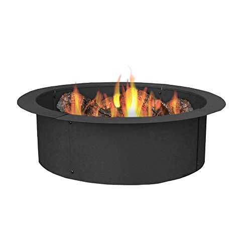 Sunnydaze Durable Steel Fire Pit Ring/Liner, DIY Fire Pit Rim Above or