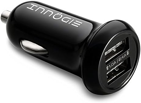 Innogie (4.8A / 24W 2-Port Car Charger) Dual USB Charger Car Accessories for iPhone 6 / 6 Plus, 5 / 5s, iPad, Galaxy S6 / S6 Edge, S5,and More (Black, White) (Black)