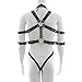 MyCHIC Men's Adjustable PU Leather Full Body Chest Harness with Collar and Armbands