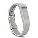 GinCoband 3 PCS Replacement Bands with Adjustable Metal Clasp for Fitbit Flex Wristband (Buckle Design-Black&Light Grey&Purple, Large)