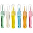 Duehut HLLMX 6 PCS Infant Nose Cleaning Tweezer with Plastic Round-Head Baby Ear Nose Navel Cleaner Clip for Baby Care