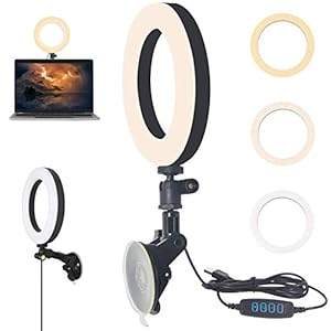 YMCRLUX-Webcam-Lighting-for-Zoom-Calls-Virtual-Meeting-Video-Conferencing-USB-LED-Ring-Light-for-Laptop-Computer-Monitor-Desk-Wall-and-Mirror-with-Suction-Cup YMCRLUX Webcam Lighting for Zoom Calls, Remote Conference, Virtual Meeting, Video Conferencing, USB LED Ring Light for…