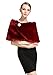 Faux Fur Shawl Wrap Women’s Bridal Winter Wedding Party Shrug Free Brooch (12 colors) by BEATELICATE