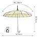 Kung Fu Smith Women Vintage Polka Dots Travel Stick Rain Pagoda Parasol Umbrella (Beige)