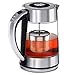 Electric Tea Kettle, FEBOTE 2 in 1 Glass Kettle Teapot with Infuser, 1500W-1.7L (BPA-Free) Water Heater Variable Temperature Control, Stainless Steel&Body Removable Lid for Tea, Coffee