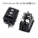 uxcell 10Pcs DPDT On/Off/On 3 Position 6Pin Snap Boat Rocker Toggle Switch,Black,10A AC 125V/250V,for Boat,Household Appliances