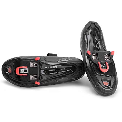Inkesky Bike Cleats SPD-SL for Road Cycling - Compatible with Shimano SM-SH10 - Red - Thumbnail 2