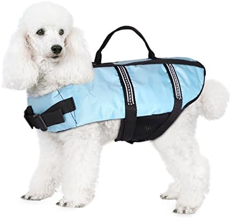 GVESS Dog Life Jacket with Adjustable Belt Dog Lifesaver Vest(Blue-M )