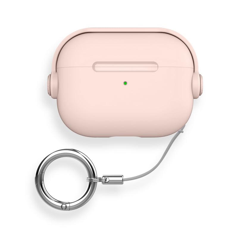 Junsirs Compatible with Apple AirPods Pro 2 Case with Wireless Bluetooth Earphones，Shockproof Airpod Cases Accessories Smooth Soft Protective Skin for Apple Airpods Pro 2/3 Generation (Pink)