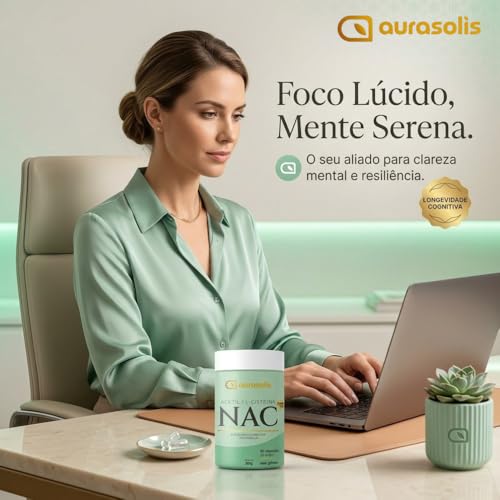 NAC N-Acetil L-Cisteína 600mg Aurasolis 60 Cápsulas | Antioxidante