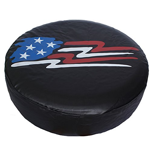 Spare Tire Cover,PVC Leather WaterProof Dust-proof American Flag Rv Wheel Covers for Jeep Liberty wrangler SUV Camper Travel Trailer Accessories (15 inch for Tire Φ 27"-29")