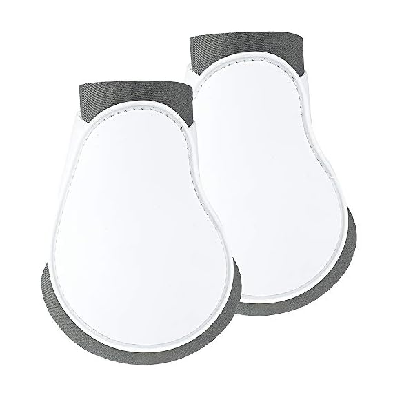 Horze-COB-Hard-Outer-Shell-Protect-Neoprene-Lining-Fetlock-Boot-White-Grey