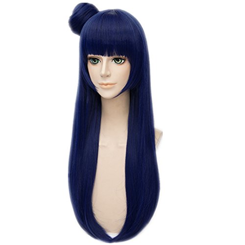 MSHUI LoveLive!Sunshine!! Tsushima Yoshiko Anime Cosplay Wig with Bun Blue Hair