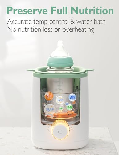 Momcozy Baby Bottle Warmer for Breast Milk, Fullest Nutrients Preserved | Fast & Even Heat, Night Light for Nighttime Breastfeeding, One-Touch Easy Use, Newborn Essentials Supplies Gift for Mom