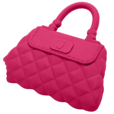Jellystone Designs jChews Handbag Silicone Teether, Fandango Pink