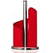Paper Towel Holder | Brushed Stainless Steel & Iron Accents | Won’t Unravel or Tip Over | Designed for Most Roll Sizes | Vertical Countertop Dispenser (UpGood Paper Porter, True Red)